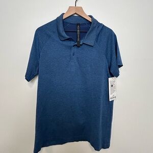Lululemon Metal Vent Tech Polo Blue Large NWT Seamless Performance Shirt